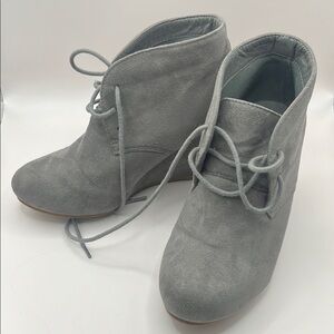 Gray Suede Ankle Boots